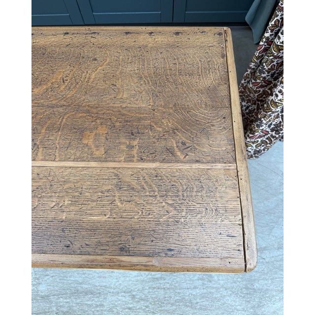 Antique Farmhouse Table with Turned Oak Legs, 1890s For Sale - Image 12 of 13