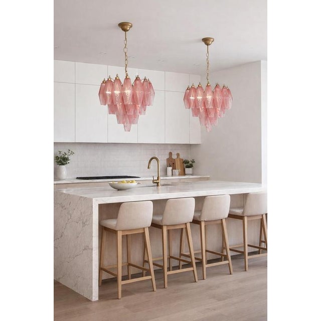 Gold Vintage Murano Glass Chandeliers, 1990 For Sale - Image 8 of 13