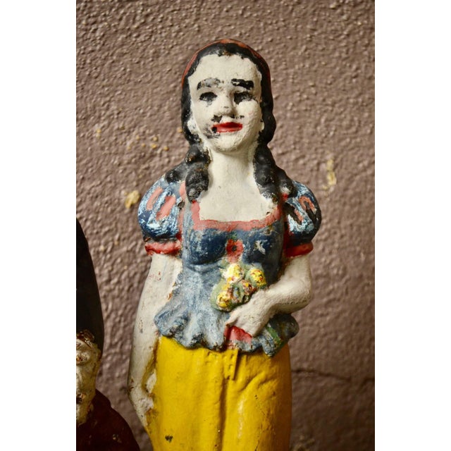 Vintage Bohemian Cast Iron Snow White and the Seven Dwarfs Garden Figurines, 1960s, Set of 8 For Sale - Image 4 of 12