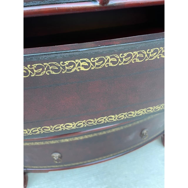 Wood 1980s Maitland-Smith 5 Drawer Chest With Embossed Leather For Sale - Image 7 of 8
