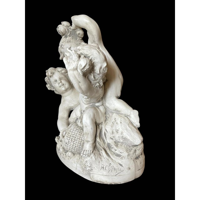 Early 20th Century Raphael Charles Peyre (1872-1949) Figural Sculpture Titled 'Bataille De Fleurs' For Sale - Image 10 of 18