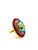 Bochic “Capri” Vintage Ruby, Blue Topaz & Diamond Ring Set In 18K Gold & Silver For Sale - Image 4 of 7