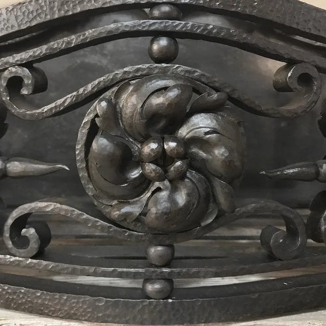 Metal 19th Century Wrought Iron Andiron & Firebox Set For Sale - Image 7 of 13