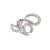 Modern Ladies 18k White Gold Triple Swirl 5.00ctw Diamond Open Crossover Cocktail Ring, Size 8.5 For Sale - Image 3 of 6
