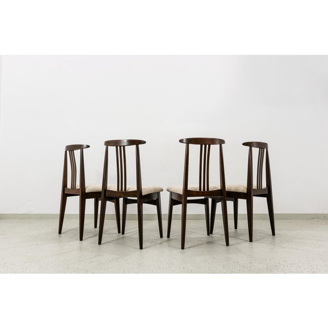 Mid-Century Modern Vintage Dining Chairs by M. Zieliński, 1960s, Set of 4 For Sale - Image 3 of 17