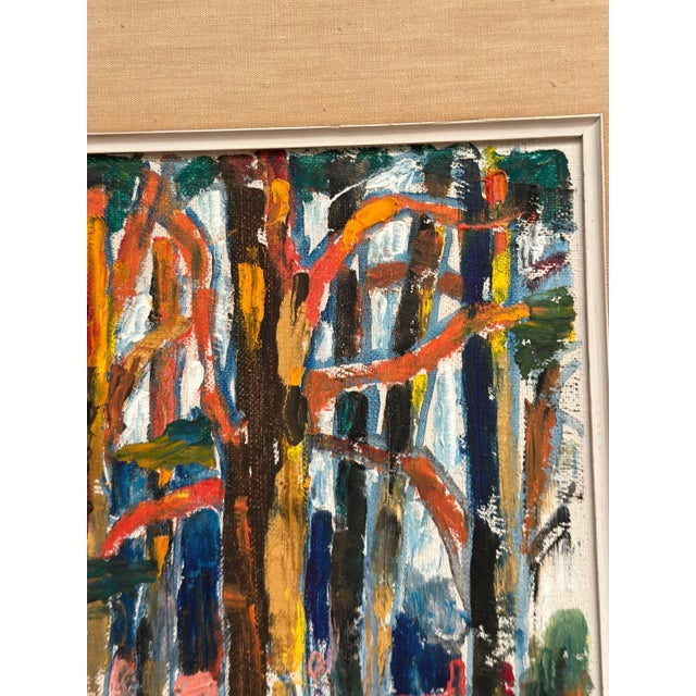 Wilhelm Henning, Tree Trunks, 1950s, Oil Painting on Canvas, Framed For Sale - Image 15 of 18