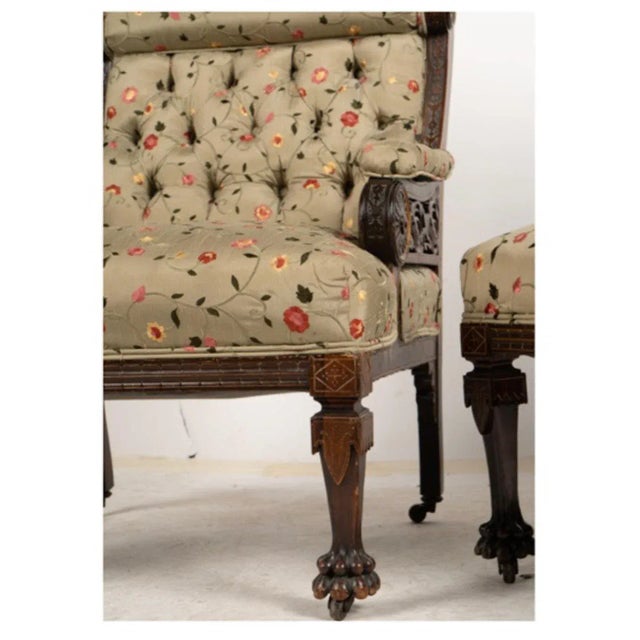 Late 19th Century Pair Aesthetic Movement Club Chairs For Sale - Image 5 of 9