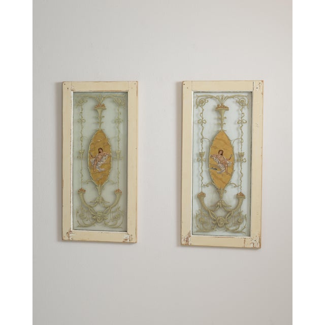 Antique White 19th Century France Antique White Stained Glass Window For Sale - Image 8 of 15