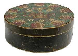 Early 19th-C. Hand-Painted Americana Wedding Box