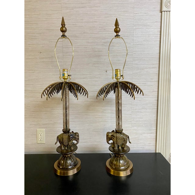 Vintage Palm Tree and Elephant Lamps a Pair Chairish
