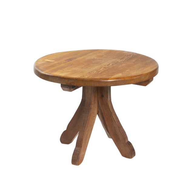 Brutalist Belgian Oak Dining Table from De Puydt, 1970s For Sale