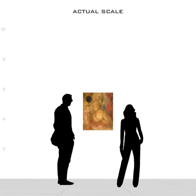 Late 20th Century Late 20th Century Abstract Figurative Nude Study Painting in Warm Earth Tones For Sale - Image 5 of 9