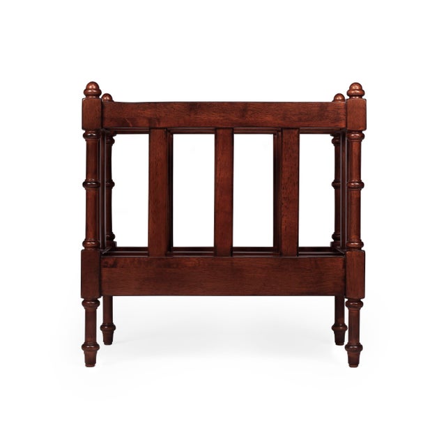 Spritely Home Accent Furniture Holden Magazine Basket, Medium Brown For Sale - Image 4 of 7