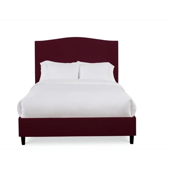 Casa Cosima Hazel California King Bedframe, Wine Velvet For Sale - Image 4 of 4