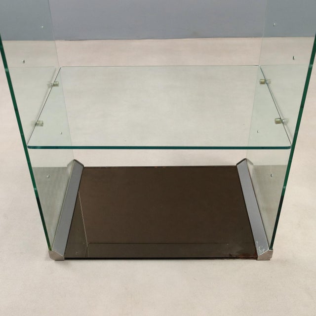 Vintage Italian Glass Brass Shelf from Gallotti & Radice, 1960s For Sale - Image 5 of 9
