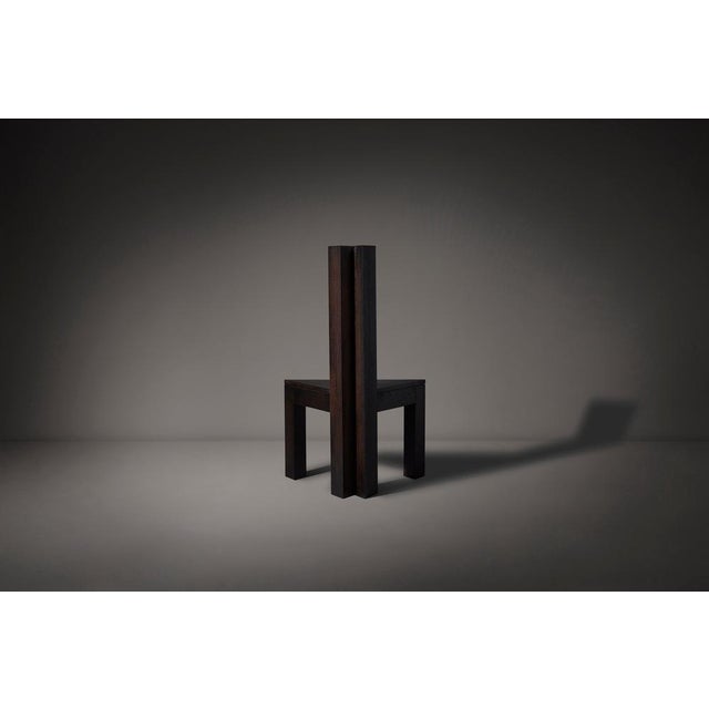 Trigon Chair in Dark Brown European Oak by Mokko Amsterdam For Sale - Image 6 of 12