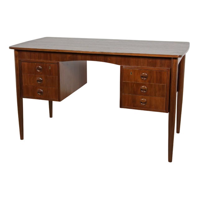Mid-Century Modern Danish Freestanding Teak Desk, 1960s For Sale