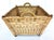 Vintage 1940s European Woven Wicker Rectangular Market Basket For Sale - Image 9 of 11