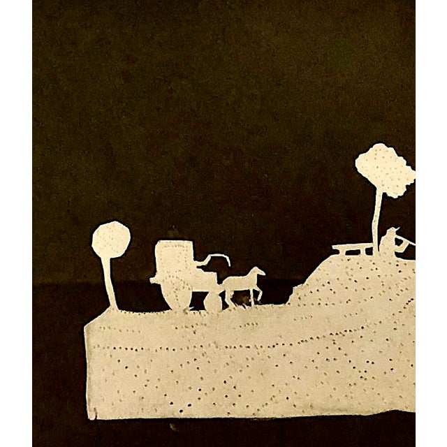 Folk Art A Pastoral Landscape Depicted in Cut Paper For Sale - Image 3 of 6