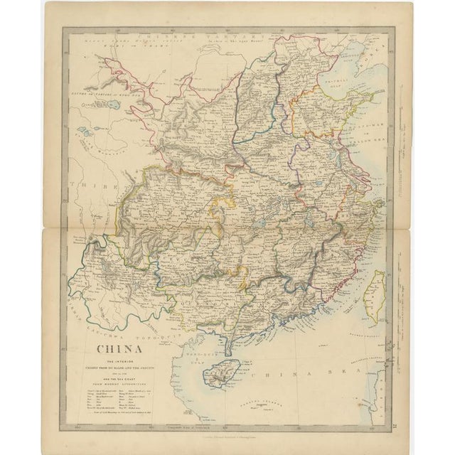 Antique Map of China with the Route of Lord Macartney and Lord Amherst, 1858 For Sale - Image 3 of 9