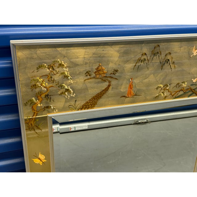 Vintage Labarge Chinoiserie Mirror Signed and Dated For Sale - Image 11 of 12