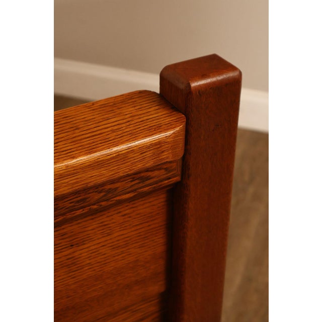 Antique American Victorian Oak Full Size High Back Bed For Sale - Image 17 of 18