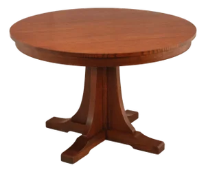 Stickley Mission Collection 46" Round Oak Pedestal Dining Table