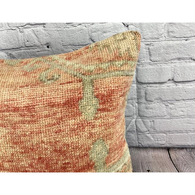 Turkish 20 x 20 Rug Pillow Turkish Emerald Turkish Pillow Cushion Cover For Sale - Image 3 of 4