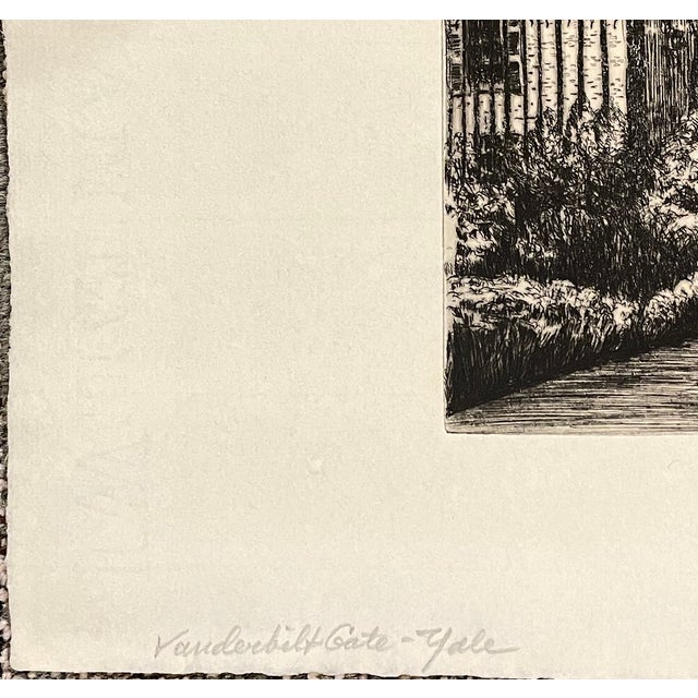 Traditional Max Kuehne Vanderbilt Gate Yale University Etching For Sale - Image 3 of 4