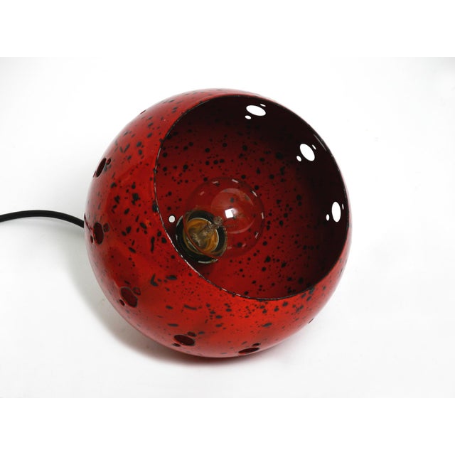 Small Mid-Century Modern Red and Black Enameled Pendant Lamp, 1960s For Sale - Image 13 of 18
