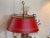 1950s Brass Bouillotte Lamp with Red Tole Shade For Sale - Image 4 of 6