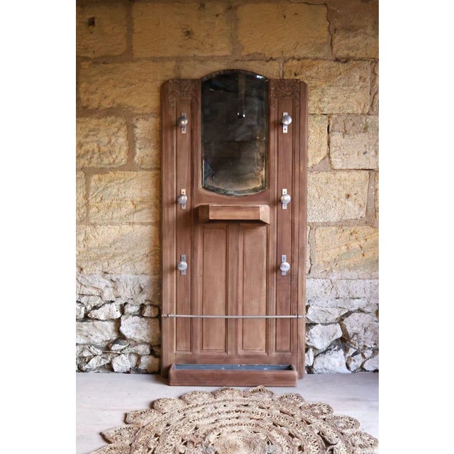 Antique Art Deco Walnut Coat Rack, 1950s For Sale - Image 13 of 13