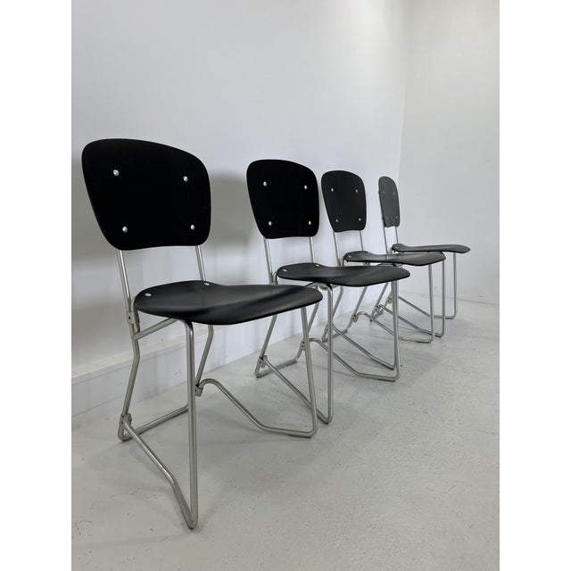 Mid-Century Modern Alu-Flex Dining Chairs by Armin Wirth, 1960s, Set of 4 For Sale - Image 3 of 13