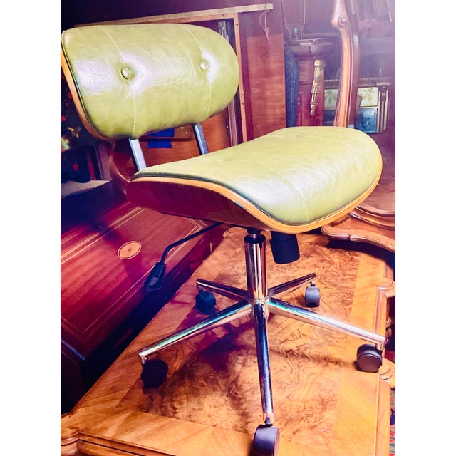 Charles & Ray Eames for Herman Miller Rare Upholstered Molded Plywood Swivel Desk Chair, c. 1950s–1960s Collector’s...