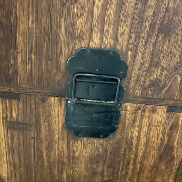 Vintage Japanese Tansu Chest Stacking Cabinet With Fan Motif Sliding Doors For Sale - Image 17 of 18
