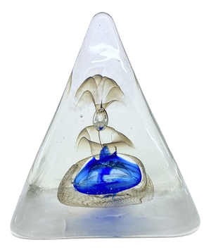 Glass Pyramid Paperweight by Pavel Molnar, 1980s