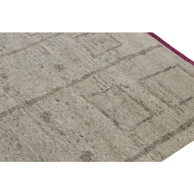 2010s Rug & Kilim’s Modern Moroccan Style Rug With Beige and Gray Geometric Patterns For Sale - Image 5 of 8