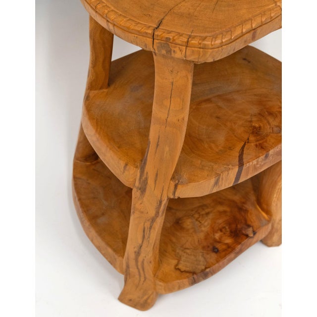 Stone Organic Sculptural Olive Wood & Agate Side Table from Pierre Decorse, 2005 For Sale - Image 7 of 11