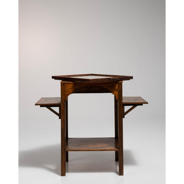 1910s France Art Deco Brown Wood Side Table For Sale - Image 11 of 14