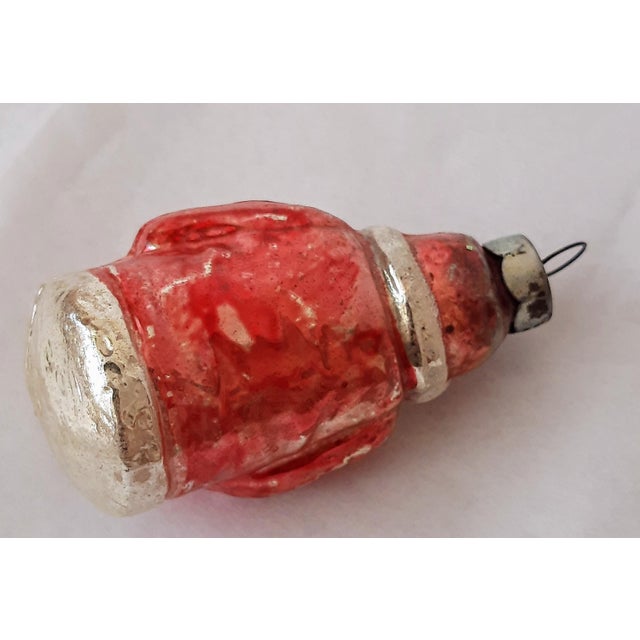 English Mercury Glass Santa Christmas Ornament Old St Nick For Sale - Image 3 of 7