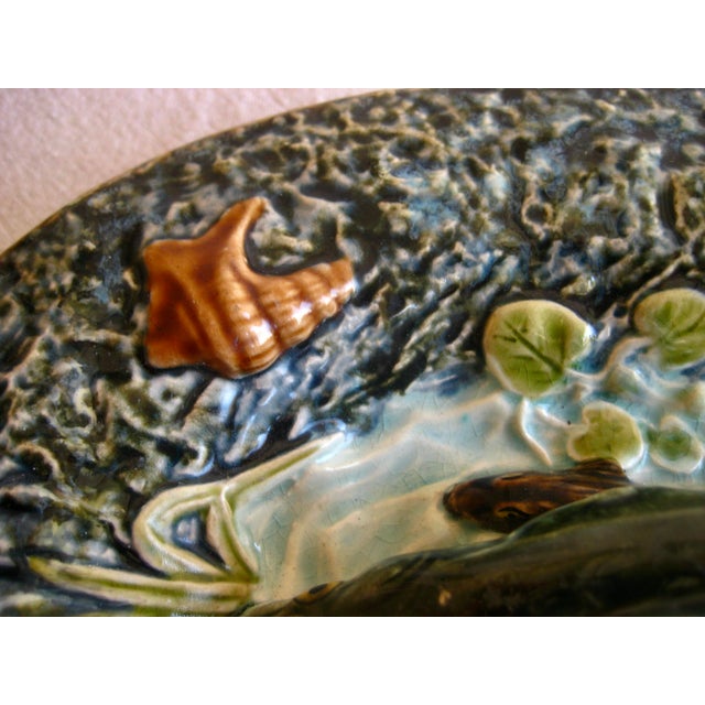 Late 19th Century French Palissy Majolica Wall Fish Plater For Sale - Image 6 of 9