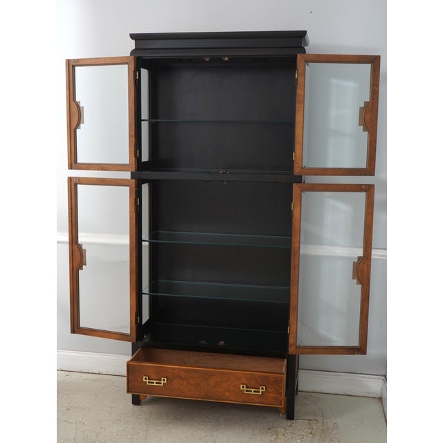 Century Furniture Pair of Century Asian Inspired Modern Design Curio Cabinets For Sale - Image 4 of 18
