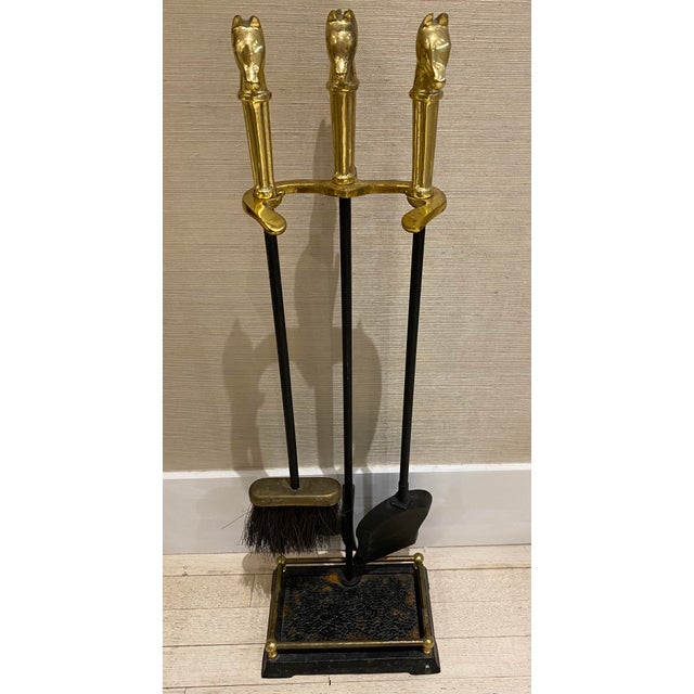 Brass Horse Fireplace Tools Set Chairish