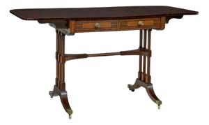 Early Victorian Inlaid Mahogany Sofa Table