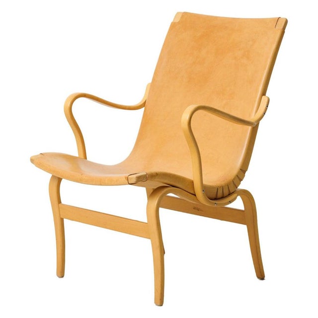 Scandinavian Modern Eva Chair in Light Leather by Bruno Mathsson, 1960s For Sale - Image 9 of 9