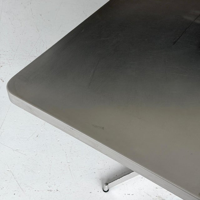 1990s 1990s Stainless Steel Industrial Dining Table/Desk For Sale - Image 5 of 11