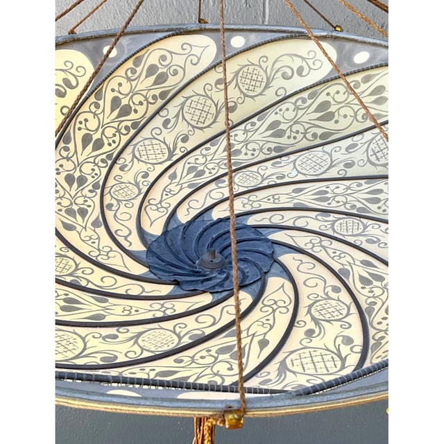 Vintage Italian Fortuny Hand Painted Chandelier For Sale In West Palm - Image 6 of 12