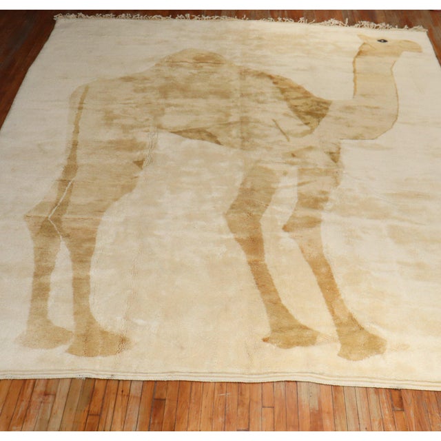 Late 20th Century Large Camel Moroccan Rug - 11'9" x 13'7" For Sale In New York - Image 6 of 18