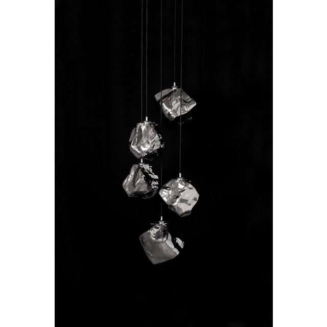 Quartz 5 Lights Glass Pendant by Riviera Light For Sale - Image 4 of 9