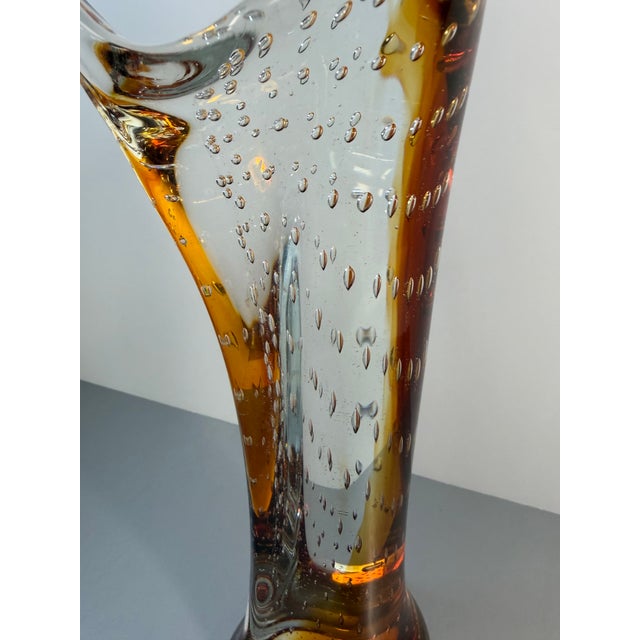 Murano 1970s Murano Archimede Seguso Amber Bullicante Glass Madonna Sculpture 14" For Sale - Image 4 of 8